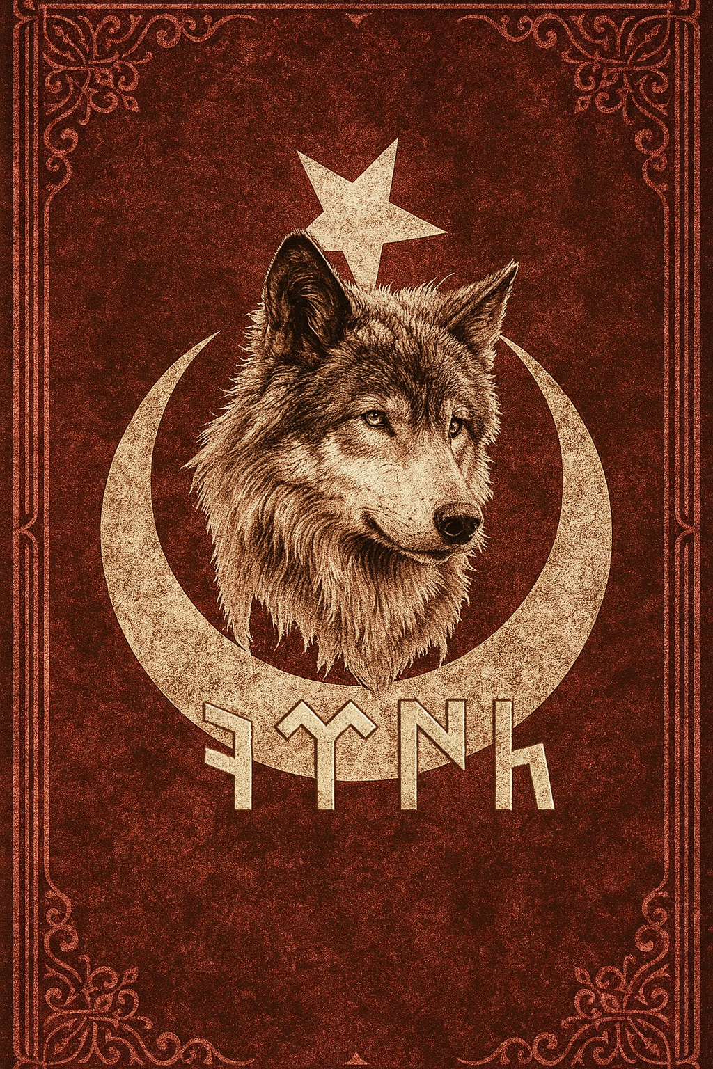 Bozkurtlu Türk Bayrağı